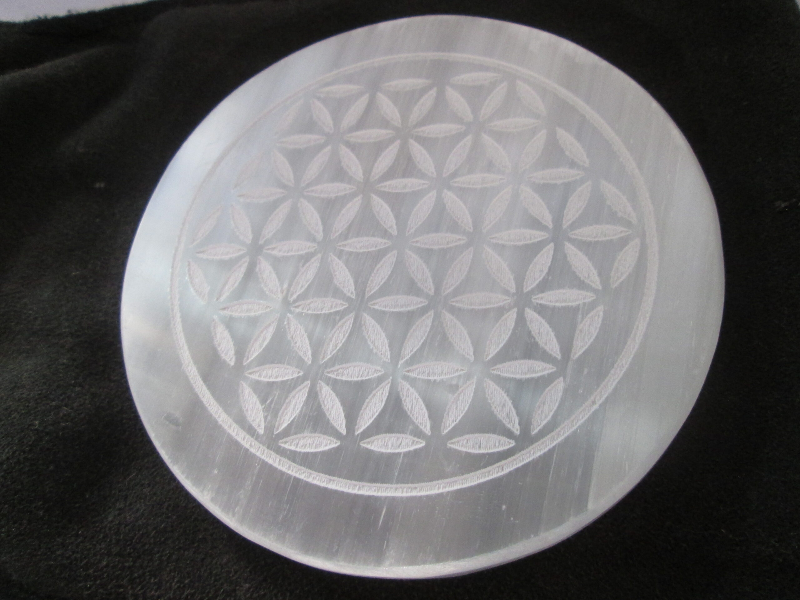 Selenite Flower of Life Charging Plate