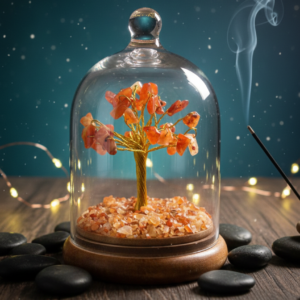 Carnelian Glass Cloche Tree